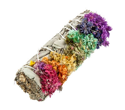 Sage Bundle with Flowers on Beach: A Blissful Coastal Experience