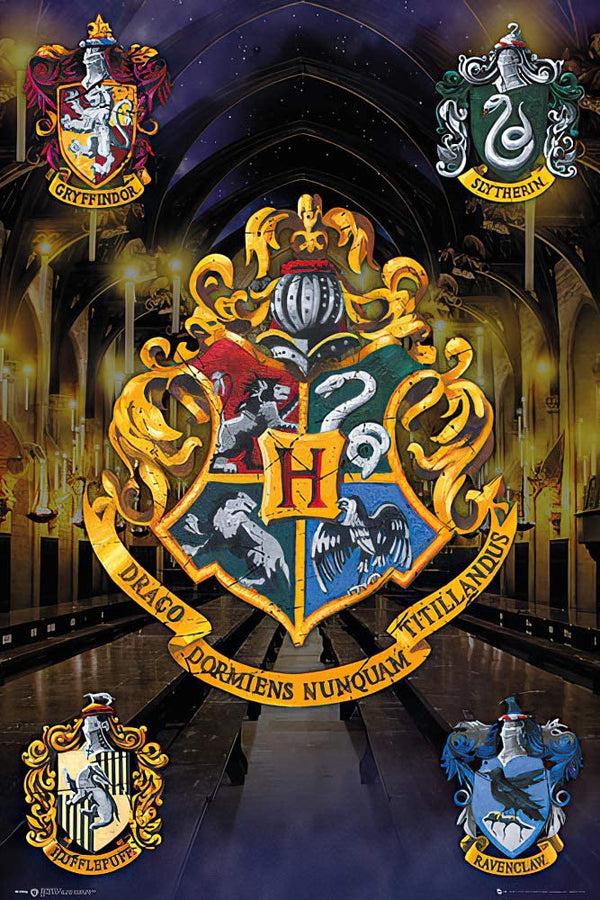 HARRY POTTER - House Flags Poster