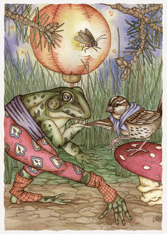 Frog & Sparrow Card - DragonSpace Gift Shop