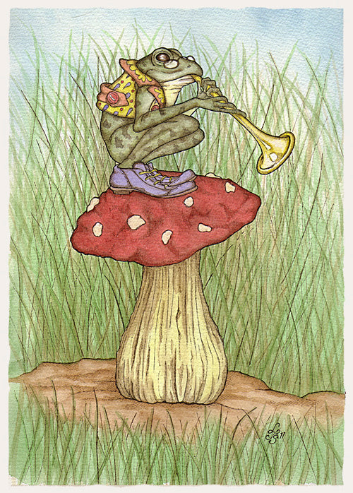 Frog on Mushrooms - DragonSpace Gift Shop